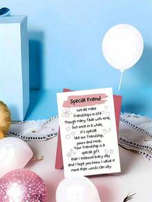 1pc, Warm Greeting Card With Envelope, Friendship Is A Special Gift I Cherish Every Day, Suitable For Birthdays, Anniversaries, Any Special Day, Perfect For Giving To My Best Friend, Best Friend, Good Brother - 彩色 - 查看 8