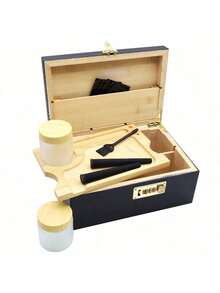 Duże bambusowe pudełko do przechowywania z wyjmowaną tacką i słoikami – dekoracyjny zestaw pudełek, szklanych słoików i akcesoriów. Drewniany zestaw do przechowywania i akcesoriów do domu. Świetny wybór na prezent, stoliki kawowe, stoliki nocne, półki ekspozycyjne lub elegancka dekoracja do domu, prezenty urodzinowe. - Wielokolorowe - Zobacz 12