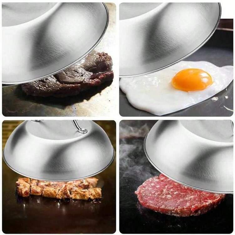 Nắp chảo tròn đa năng có núm chịu nhiệt, nắp xào trong suốt, phụ kiện đồ nấu nướng, phụ kiện nhà bếp. Nắp đậy chảo Hamburger tròn bằng thép không gỉ, màu trắng, chống dính, thích hợp cho vỉ nướng phẳng và bếp nướng BBQ. Nắp nồi bằng thép không gỉ, nắp nồi đa năng, nắp nồi lẩu bằng thép không gỉ, nắp đậy thực phẩm, nắp nồi, nắp chảo rán, nắp chảo xào, nắp chảo rán. thích hợp cho tiệc nướng BBQ và nướng ngoài trời. - Nhiều màu - Xem 7