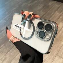 Teléfono con lente magnética y revestimiento electrochapado que incluye todo. Admite carga inalámbrica magnética y es compatible con phone 16 Pro Max, 16, 15 Pro, 14, 14 Plus/14 Pro Max, 13, 13 Pro, 12 Pro, 11/11 Pro y la serie Pro. Es un excelente teléfono para amigos, cumpleaños y festividades. - Plateado - Ver 1