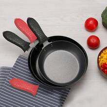 Silicone Cast Iron Handle Covers 4 Pcs - Red & Black Non-Slip Heat Resistant Pot Holder Frying Pans & Cookware Handles - Honeycomb-shaped Red & Black - View 8