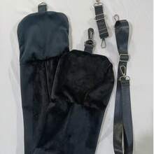 New Adjustable U-Shaped Travel Pillow, Filled With Clothing & Daily Necessities, Convenient To Carry For Travel & Flight - Deep Black - View 5