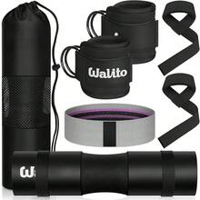 8 Count Barbell Pad Set For  Thrust - Squat Pad,Gym Accessories For Women With Bar Bad,Bench Press, With Gym Ankle Straps,Resistance Bands For Working Out,Lifting Strap,Carry Bag