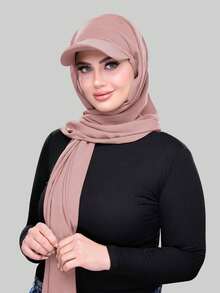 1 peça novo chapéu cachecol feminino de cor sólida com aba, chapéu lenço de cabeça versátil estilo Oriente Médio