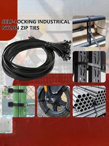 100 Pcs Cable Ties Heavy Duty Zip Ties With 200 Pounds Tensile Strength For Multi-Purpose Use, Self-Locking UV Resistant Nylon Tie Wraps, Indoor And Outdoor Tie Wire.