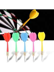 Chazcool Dardos de Aguja, 15pcs Puntas de Aguja de Cobre y Dardos de Coloridas PVC, Dardos de Vuelo Dardos de Metal para Principiantes Tiro Al Blanco Bar Juego Globo - 1 - Ver 10