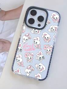 1 件豪华透明兔子设计手机壳，适用于 16/16 Pro/16 Plus/16 Pro Max、17/17 Pro/17 Pro Max、15/15 Pro/15 Plus/15 Pro Max、14/14 Plus/14 Pro Max、13/13 Pro/13 Pro Max、12/11/X/XR/XS Max，万圣节/圣诞节可爱智能手机保护套 - 黑色 - 查看 4