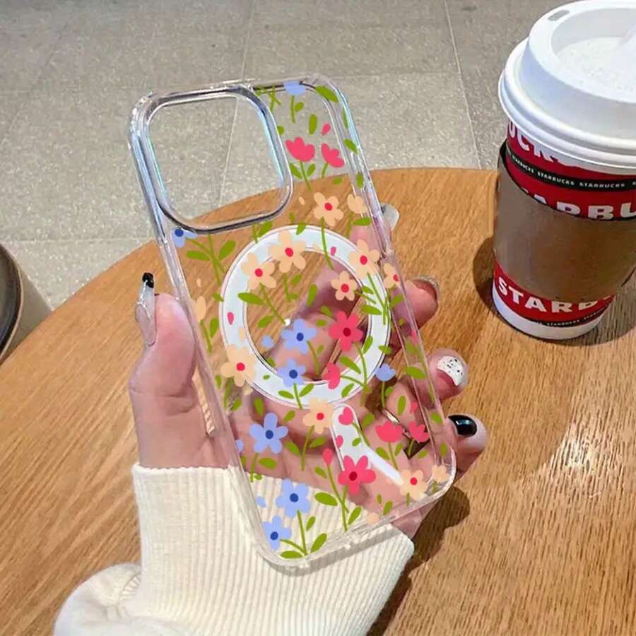 Teléfono Spring Day Small Flower Anti-Got, transparente, magnético, de alta definición, compatible con phone 16/16 Pro/16 Plus/15/15 Pro/15 Plus/14/14 Pro/14 Plus/13/13 Pro/13 Pro/12/12 Pro/12 Pro/11/11 Pro/11 Pro/X/XS/S22/S22 Plus/S22 Ultra/S23/S23 Plus/S23 Ultra/S24/S24 Plus/S24 FE/S24 Ultra. - transparente - Ver 1