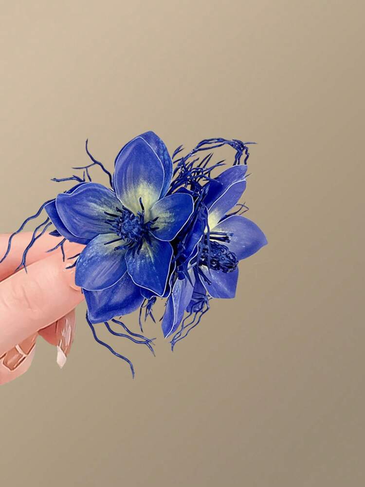 1pc Women's Jasmine Vine Hair Clip, 3D Flower Hair Clip, Travel