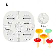 2 件/6 件套装 3D 蘑菇形聚合物粘土模具 - 大/中/小，带茎和鳃，高精度硅胶模具套装，适用于 DIY 耳环、吊坠、可重复使用的粘土造型材料 - 灰色 - 查看 14