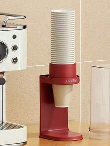 1个桌面一次性纸杯架，无需钻孔，家用收纳盒，商用咖啡厅酒吧餐厅壁挂式纸杯架，饮水机杯架，适用于家庭办公室 - 彩色 - 查看 2