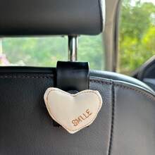 1pc Lovely Heart-Shaped High-Grade Car Seat Back Hook, Multifunctional Car Interior Storage Small Hook, Suitable For Women, Car Seat Backrest