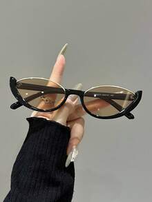 1pc Retro Cat Eye Small Frame Glasses, Y2K Style For Women, Fashion Accessory For Casual, Outdoor, Summer, Autumn/Winter, Beach, Business, Gift, Suitable For Daily Wear, Beach, Travel - Multicolor - View 11