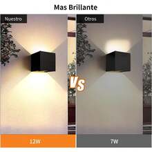 Lámparas de Pared para Interior y Exterior, Lámparas de Pared Impermeable, 12W LED Apliques de Pared, Ángulo de Haz Ajustable Hacia Arriba y Hacia Abajo, IP65 Impermeable, Luz Calida (4 PCS) - 1 - Ver 4