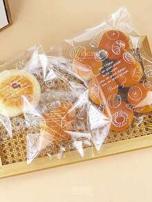 50 Pcs 6x7 Inches  Clear Cookie Bags Resealable Cellophane Bag For Packaging Cookies,Favors,Products,Candy