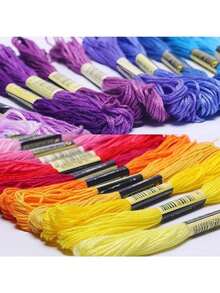 PUBAMALL 146 Piezas Bordado de hilo, hilos de punto de cruz, hilo de pulseras de la , color del iris (124 colores) - 1 - Ver 5