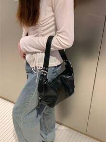 Retro Shoulder Bag With Modern Design[8555] - Black - View 4
