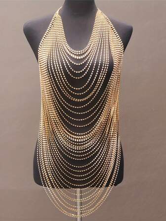 1 st glittrande kvinnors strass bikini strandfest sexig tofs kedja smycken accessoar