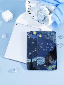 Kingsung 梵高星空拼贴图案平板电脑保护套，适用于 9.7/10.2/10.5/10.9/12.9/Pro 11（第十代）、Galaxy Tab S6 Lite 10.4 英寸、Kindle Paperwhite 第十二代（2024 年）、Kindle 第十一代（2022 年）、Kobo Clara Color，具有柔软防震保护、智能垂直/自动唤醒/睡眠功能。 - 彩色 - 查看 3