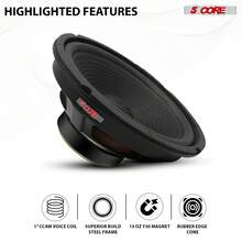 5 Core 8" Subwoofer 500W Car Audio 4Ohm Sub Woofer Speaker - 黑色 - 查看 5
