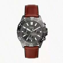 Fossil Men's Dress Watch, Garrett Brown Dial Chronograph Leather Strap Business Casual Watch Gift For Men FS5770,FS5867