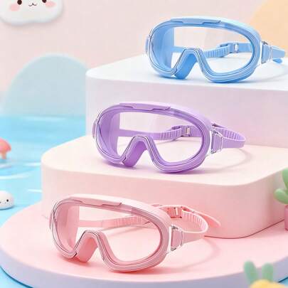 1 Kính bơi trẻ em, phù hợp cho trẻ em từ 3-14 tuổi, thiết kế nâng cấp với tầm nhìn rộng, chống sương mù, chống thấm nước cho hồ bơi