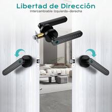 Cerradura Inteligente Electronica, [0.3s Desbloquear], 5 en 1 Huella Digital/Tarjeta IC/Contraseña/APP/Llave Mecánica Chapa Inteligente, Código de Privacidad, para Hogar, Hotel, Oficina - 1 - Ver 5