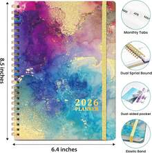2026 Planner, Weekly And Monthly Calendar Planner Book, January 2026 - December 2026, Hardcover Planner With Monthly Tabs, Notes Pages, Women & Men, A5 (6.4 X 8.5) - Gold - S.起重機 - 查看 9