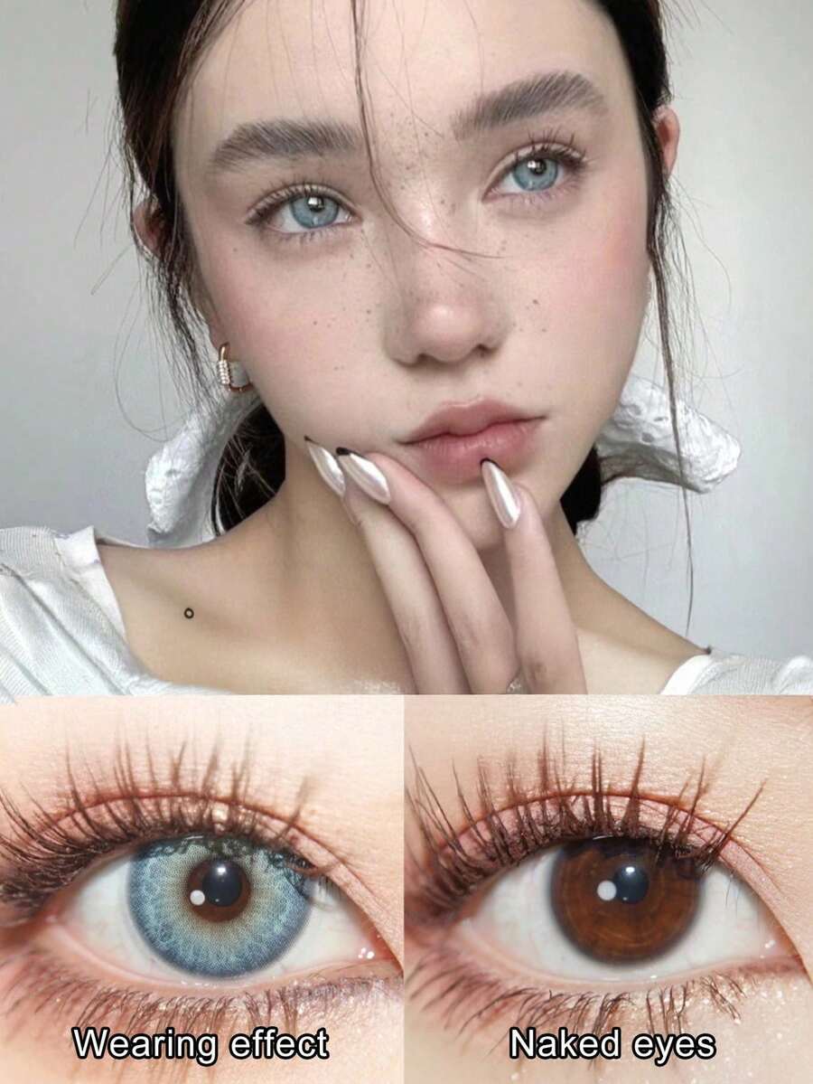 3D Contact Lens Case Set, Portable Travel Accessories For Daily Outdoor Use, Holiday Gifts, Exclusive For Halloween Role Play, Masquerade Party,6-Month - 彩色 - 查看 1