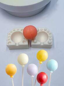 Silicone Mold For DIY Balloon Shaped Scented Candle, Round Lollipop Shaped Decorative Accessories, Holiday Decor