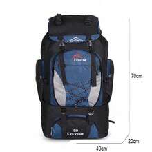80L Extra Large Hiking Camping Backpack Rucksack Waterproof Travel Luggage Bag Blue - Blue - View 4