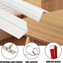 118 pulgadas Protector de esquina de pared flexible de PVC, Tira de borde de plástico autoadhesiva para esquinas de paredes interiores/exteriores, techos, encimeras, pisos, protección de azulejos y decoración para la sala de estar