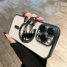 Teléfono con lente magnética electrochapada y diseño todo incluido en color negro. Compatible con carga inalámbrica magnética y compatible con phone 16 Pro Max, 16, 15 Pro, 14, 14 Plus/14 Pro Max, 13, 13 Pro, 12 Pro, 11/11 Pro y la serie Pro. Es un excelente teléfono para amigos, cumpleaños y festividades. - Negro - Ver 6
