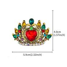 1pc Elegant Crown Design Rhinestone Encrusted Zinc Alloy Brooch, Vintage Palace Style Fashion Accessory Suitable For Women To Wear On Coats, Dresses, Bags, Hats In Autumn/Winter Occasions And Parties Christmas Gift