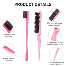 6pcs Hair Brush Set, Including Nylon Teasing Brush, Double-Sided Hair Brush, Smooth Comb, Rat Tail Comb,Hair,Travel,Hair Products,Hair Tools,Hair Stuff,Barber,Barber Accessories,Barbershop,Hairdressing Equipment