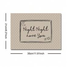 1 pieza Enmarcado/Sin marco Noche Noche Te Amo Cartel de arte de pared vintage Cita romántica de mediados de siglo Impresión en lienzo Decoración minimalista del Día de San Valentín Pintura retro para parejas, dormitorio, sala de estar, dormitorio, decoración del hogar moderna