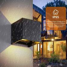 Lámparas de Pared para Interior y Exterior, Lámparas de Pared Impermeable, 12W LED Apliques de Pared, Ángulo de Haz Ajustable Hacia Arriba y Hacia Abajo, IP65 Impermeable, Luz Calida (4 PCS) - 1 - Ver 6