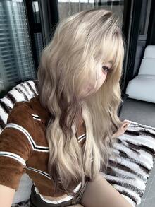 28 Inch Fashionable Ombre Long Curly Wig With Bangs