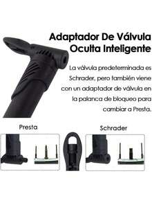 EstiloWOTOW Mini Bomba De Bicicleta Ciclismo, Bomba De Aire PortáTil, Kit De ReparacióN De NeumáTico VáLvula Presta Schrader Para Bicicleta MontañA Carretera BMX Balones DeportivosVersióN Mejorada - Negro 120 PSI - Ver 11