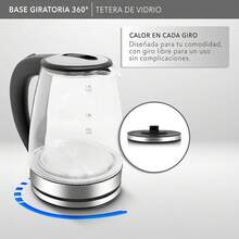 RCA Tetera de Vidrio Eléctrica RC-328 con Luz LED, Capacidad de 1.8 Litros, Apagado Automático, Resistente al Calor, Asa Fría, Base de Acero Inoxidable y Protección Sobrecalentamiento. - Tetera - Ver 4
