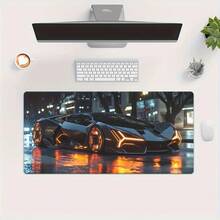 Futuristic Sports Car HD Printed Desk Mat, Non-Slip Rubber Bottom Gaming Mouse Pad, Multi-Purpose Keyboard Pad, Suitable For Office Or Gaming Setup, Ideal Gift For Family And Friends, Gaming Desk Accessories