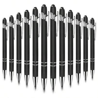 6pcs Engraved Metal Black Ballpoint Pens, Suitable For Company, Student, Advertising Promotional Pens, Holiday Small Gifts, Party Souvenirs. Convenient For Parties. Office Supplies | Metallic Finish, Ballpoint Pens For Writing