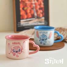 官方正品经典卡通人物史迪奇天使陶瓷杯/马克杯，可爱卡通大容量，适合作为礼物、节日纪念品 - 彩色 - 查看 4