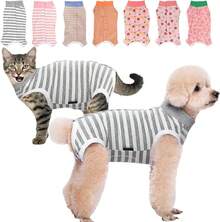 Traje de Recuperación para Perros,Transpirable y Elásticos, para Aliviar la Ansiedad, para Heridas Abdominales o Enfermedades de la Piel - Rosa Fresa - Ver 10