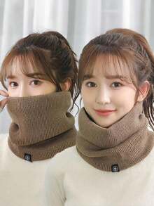 1 件女士针织围巾，带羊毛围脖，防风护耳骑行面罩，男士护颈围巾 - 彩色 - 查看 6