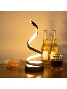 2 Sets Modern Adjustable Spiral Bedside Lamps, 3-Color 10-Brightness LED Desk Lamps, Suitable For Bedroom, Living Room, Office, 2025 Model, Suitable For Halloween, Christmas, Room Decor, Home, Kitchen - MultiWarna - View 2