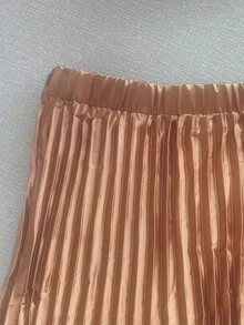 ZIAI Vestido de oficina plisado de cintura alta para mujer, vestido elegante de longitud media (sin cinturón)