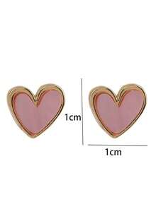 1 Pair Heart Shaped Stud Earrings For Women – Cute And Comfortable Daily Wear Jewelry, Perfect Gift For Valentine's Day, Mom, Mother's Day, And Special Occasions - Nhiều màu 3 - Xem 3
