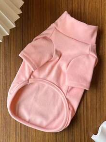 Capa base de punto de unicolor cálido para perros mascotas, simple pero lindo, cómodo y suave cuello alto de doble cara de forro polar, adecuado para perros pequeños como caniche, bichón frisé, bulldog francés, pomerania, schnauzer, gatos, para uso en interiores y exteriores en primavera, otoño e invierno