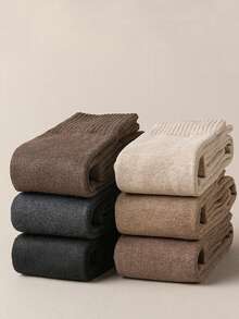 4 pares/2 pares/1 par Calcetines de lana gruesos para mujer, cálidos para uso diario y atuendos en casa